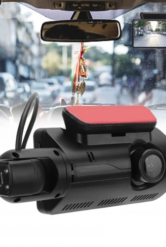 Araç İçi &amp; Dışı Çift Lensli WiFi Kamera – 1080P HD,Gece Görüşlü, G-Sensörlü DVR Dashcam (4940)