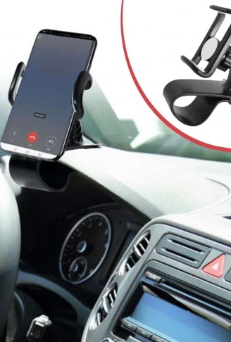 Araç İçi Konsola Takılan Döner Başlıklı Telefon Kıskacı Telefon Tutucu (4940)