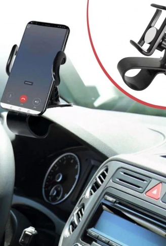 Araç İçi Konsola Takılan Döner Başlıklı Telefon Kıskacı Telefon Tutucu (4940)