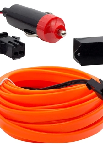ARAÇ İÇİ NEON ORANJ 5 METRE İP AYDINLATMA ÇAKMAKLIKLI (4940)
