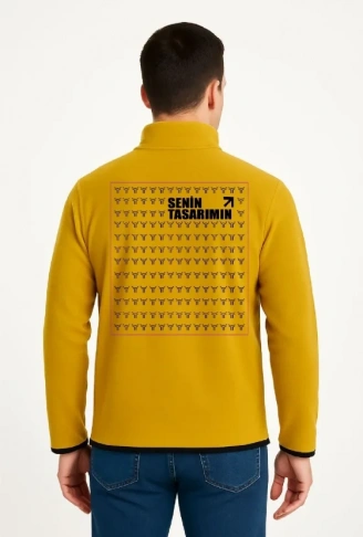 Arka Polar Kazak Dik Yaka - Sarı