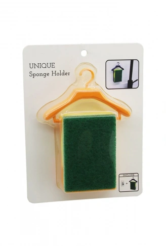 ASKI STANDLI RENKLİ PLASTİK - YAPIŞKANLI BULAŞIK SÜNGERİ 16X11X3.4CM (4940)