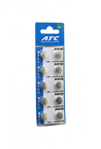 ATC ALKALİNE BUTTON BATTERY AG13 LR-44/A76 DÜĞME PİL ALKALİN 1.5V 10LU KART (4940)