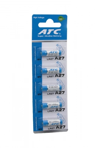 ATC SUPER ALKALİNE BATTERY A27 - 27A LR27 ARAÇ - OTO KUMANDA PİLİ 12V 5Lİ KART (4940)