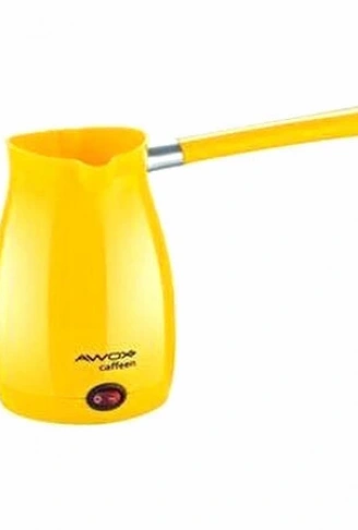 AWOX CAFFEEN  SARI  ELEKTRİKLİ CEZVE  TÜRK KAHVESİ  MAKİNESİ  PLASTİK   ÇİFT AĞIZ   0.4LT - 5 FİNCAN   1000W (4940)
