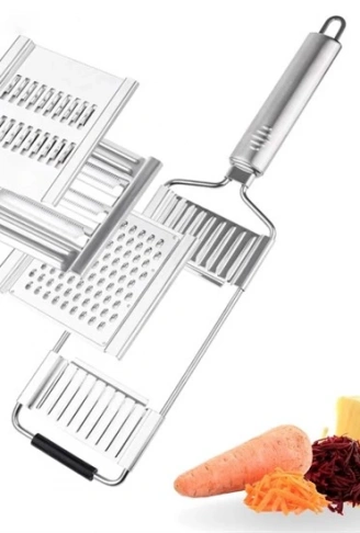 Ayarlanabilir 3 Farklı Başlıklı Tutmalı Sebze Dilimleyici Peynir Rendeleyici Aparat (4940)