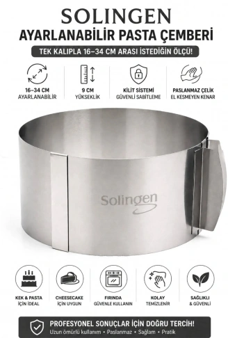 AYARLANABİLİR METAL KEK KALIP 16-34CM (4940)