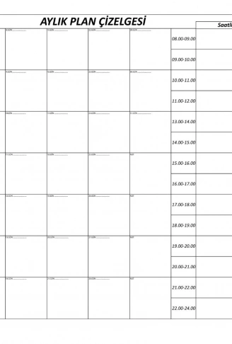 Aylık Planlayıcı Manyetik Duvar Stickerı Takvim Plan Çizelgesi (4940)