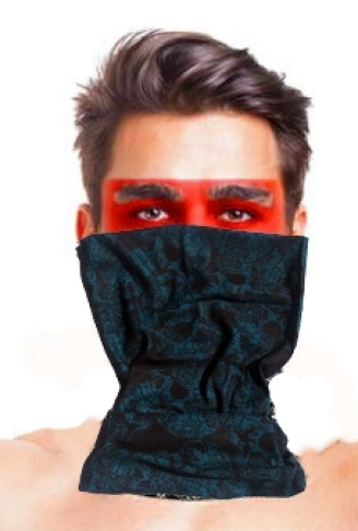 Baf Bandana Çoklu Kafatası Mavi Siyah Maske (4940)