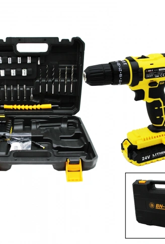 BANCO BN-5 F-136 STANLIY SARI 24W PROFESSIONAL ŞARJLI DARBELİ MATKAP SETİ ÇANTALI (4940)