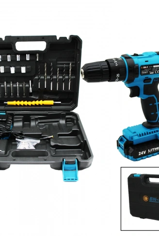 BANCO BN-5 STANLIY MAVİ 24W PROFESSIONAL ŞARJLI DARBELİ MATKAP SETİ ÇANTALI (4940)