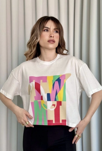 Baskılı crop tişört