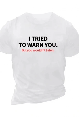 Baskılı Oversize Bisiklet Yaka T-shirt - Beyaz