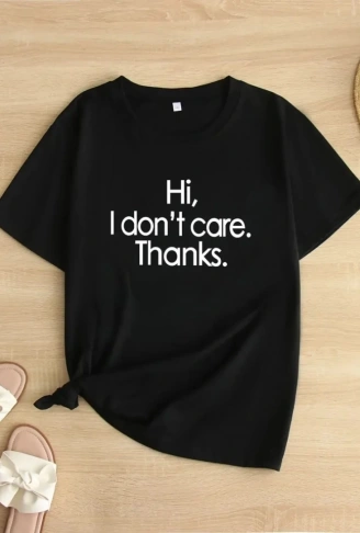 Baskılı Oversize Bisiklet Yaka T-shirt - Siyah