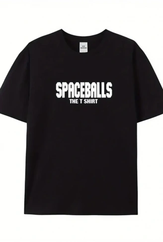 Baskılı Oversize Bisiklet Yaka T-shirt - Siyah