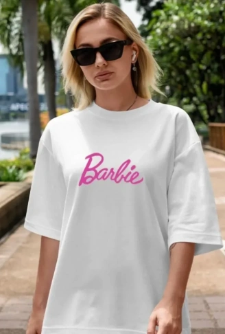 Baskılı Oversize T-shirt - Beyaz