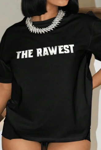 Baskılı Oversize T-shirt - Siyah