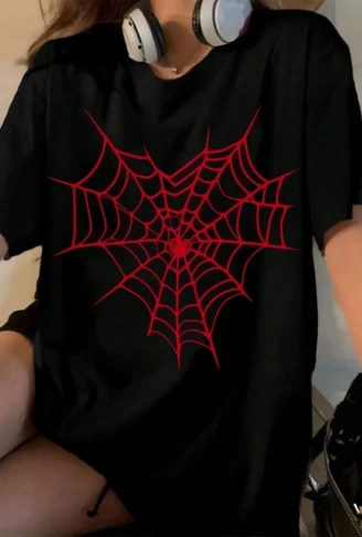 Baskılı T-shirt - Siyah