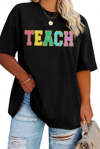 Baskılı T-shirt - Siyah