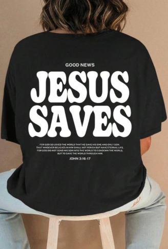 Baskılı T-shirt - Siyah