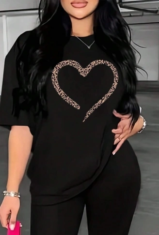 Baskılı T-shirt - Siyah