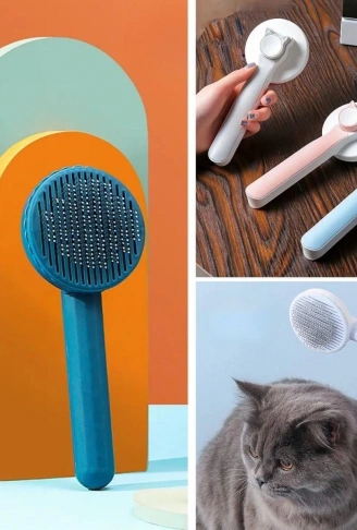 Basmalı Kedi Köpek Tüy Toparlayıcı Masaj Etkili Pet Fırçası (4940)