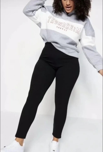 BATTAL Yüksel Bel Fitilli Tayt - Siyah