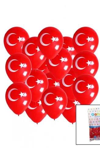 BAYRAKLI BALON  10 İNÇ - 26CM - 100PCS (4940)