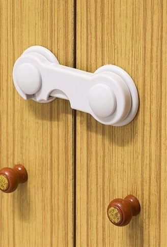 Bebek Çocuk Güvenliği Çekmece ve Dolap İçin Kendiliğinde Yapışkanlı Vidasız Kapak Kilidi (4940)