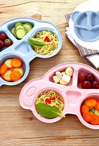 Bebekler İçin Araba Şeklinde Sevimli Mama Tabağı Çocuk Tabldot (4940)