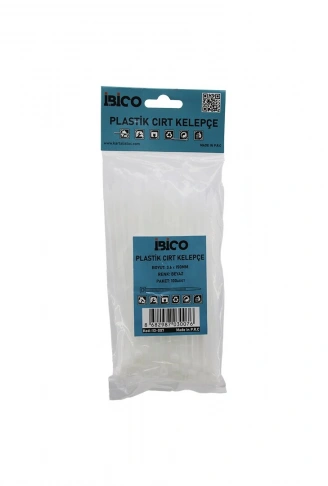 BEYAZ   3.6X150MM  PLASTİK CIRT KELEPÇE  100PCS (4940)