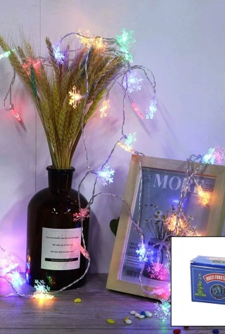 BEYAZ 5MT FİŞLİ KAR TANE DEKOR LAMBA (4940)