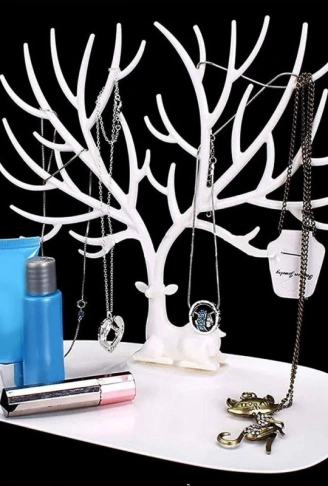 Beyaz Geyik Tasarımlı Takı Mücevher Standı (4940)