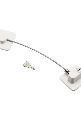 BEYAZ PLAKA   HALATLI  EMNİYET KİLİT  5X6CM YAPIŞKANLI MONTAJ=2PCS PLAKA   HALAT=18.8CM (4940)