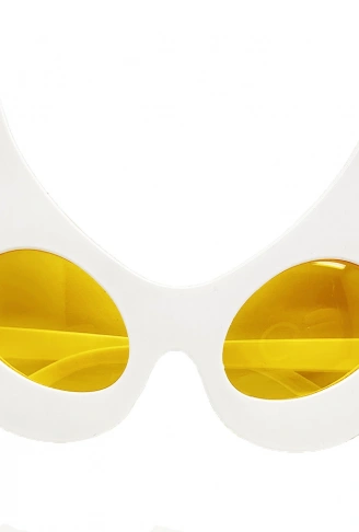 Beyaz Renk Bıyık Tasarımlı Kedi Parti Gözlüğü 19x11 cm (4940)