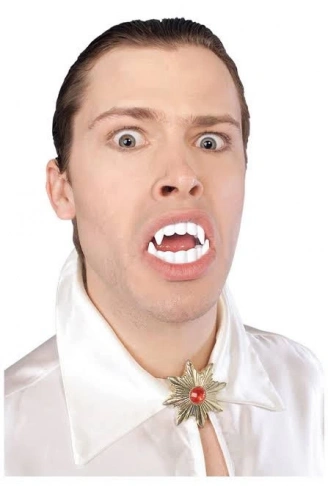 Beyaz Renk Çift Damak Takma Vampir Dişi (4940)