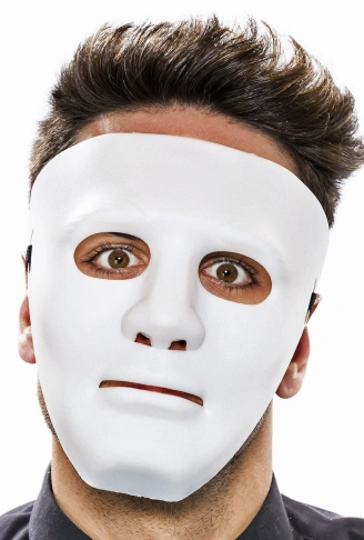 Beyaz Renk Hip Hop Anonim Jabbawockeez Dans Maskesi 18x19 cm (4940)