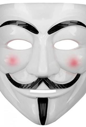Beyaz Renk Pembe Yanaklı İthal V For Vendetta Maskesi (4940)