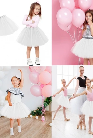 Beyaz Renk Tütü Etek Bale Eteği Gösteri Eteği Çocuk Bebek Boy (4940)