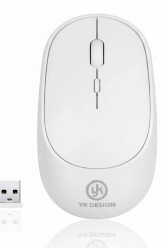 Beyaz Renkli Ergonomik Sessiz Kablosuz Mouse – USB Alıcılı, Ofis ve Oyun İçin Konforlu Bilgisayar Faresi MS6310 (4940)
