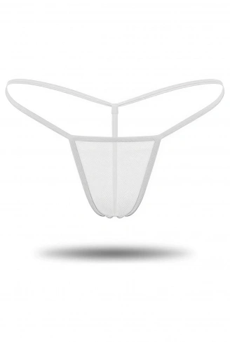 Beyaz Transparan Tül String Tanga TM0368