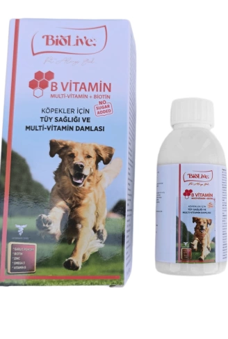 Biolive Köpekler İçin B Vitamin+Multivitamin Tüy Sağlığı Likit Vitamin 100ml
