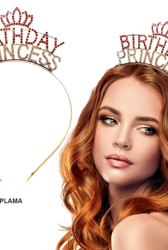 Birthday Princess Kristal Taç – Altın Kaplama (4940)