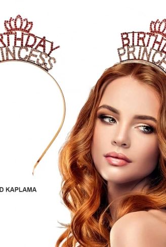 Birthday Princess Kristal Taç – Rose Gold Kaplama (4940)