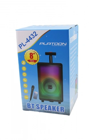 BLUETOOTH MİKROFON - KUMANDALI SPEAKER IŞIKLI 2400mAH 256x228x421MM 20W - 100HZ-20KHZ - 85dB PL-4432 (4940)