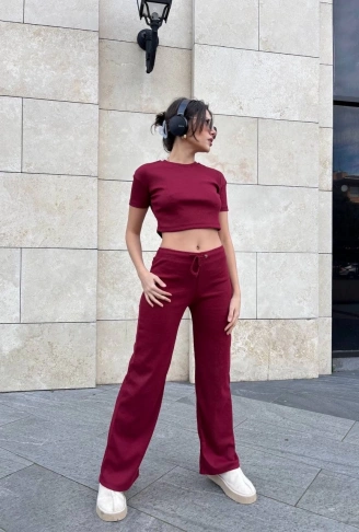 Bol paça pantolonlu alt üst takım