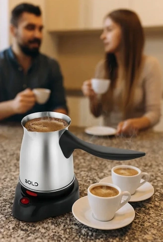 Bold Elektrikli Türk Kahve Pişirme Makinesi Inox Paslanmaz Çelik Cezve (4940)