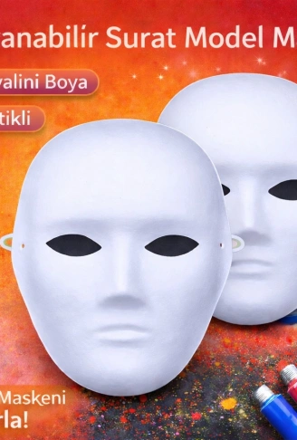 Boyanabilir Surat Model Maske – Lastikli | Kendin Tasarla (4940)