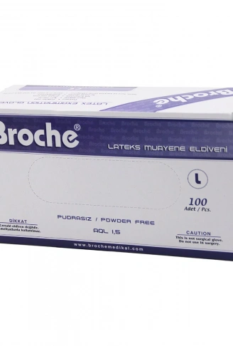 BROCHE  L  PUDRASIZ MUAYENE ELDİVENİ 100LÜ (4940)