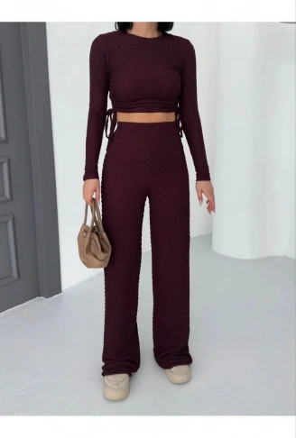 Bubble alt üst takım bordo pt510446